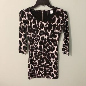 H&M Black and White Body Con Dress
